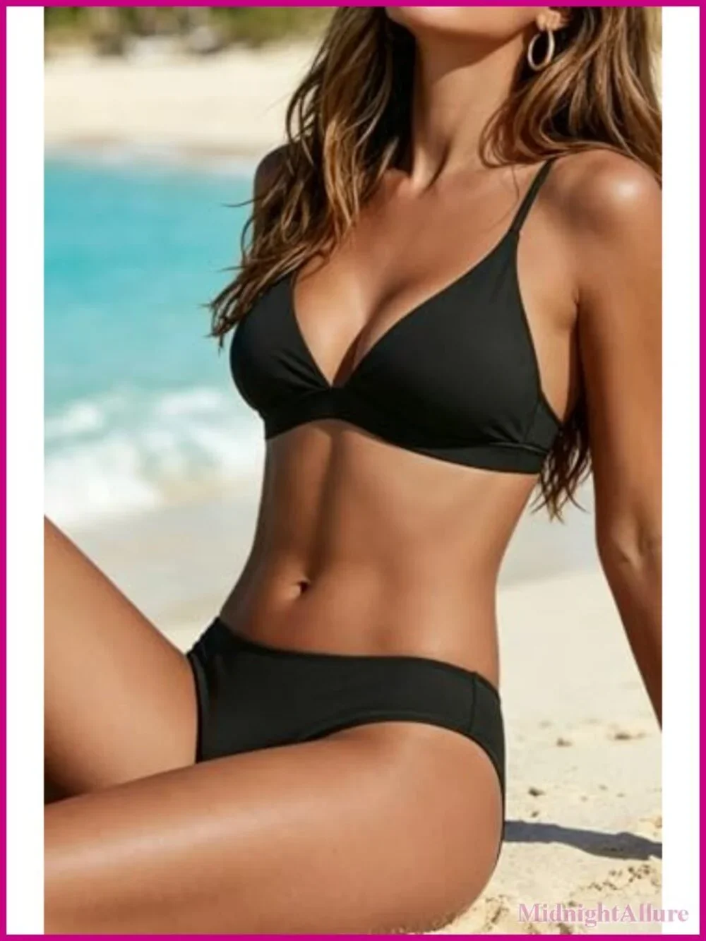 Yonique Women's Push Up Bikini Set V Neck Crisscross Back Two Piece Swimsuit